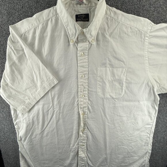 Gitman Bros Oxford Pinpoint Button-Down USA 17.5 Cotton Short Sleeve White - Picture 2 of 12
